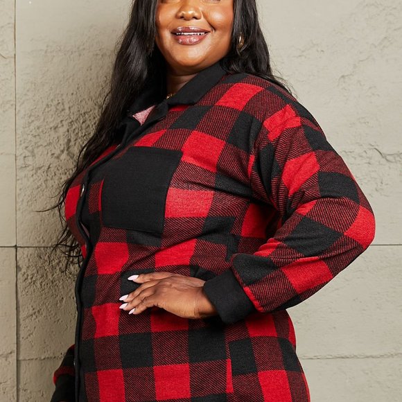 Heimish Make It Last Full Size Contrast Plaid Shacket - Picture 9 of 11